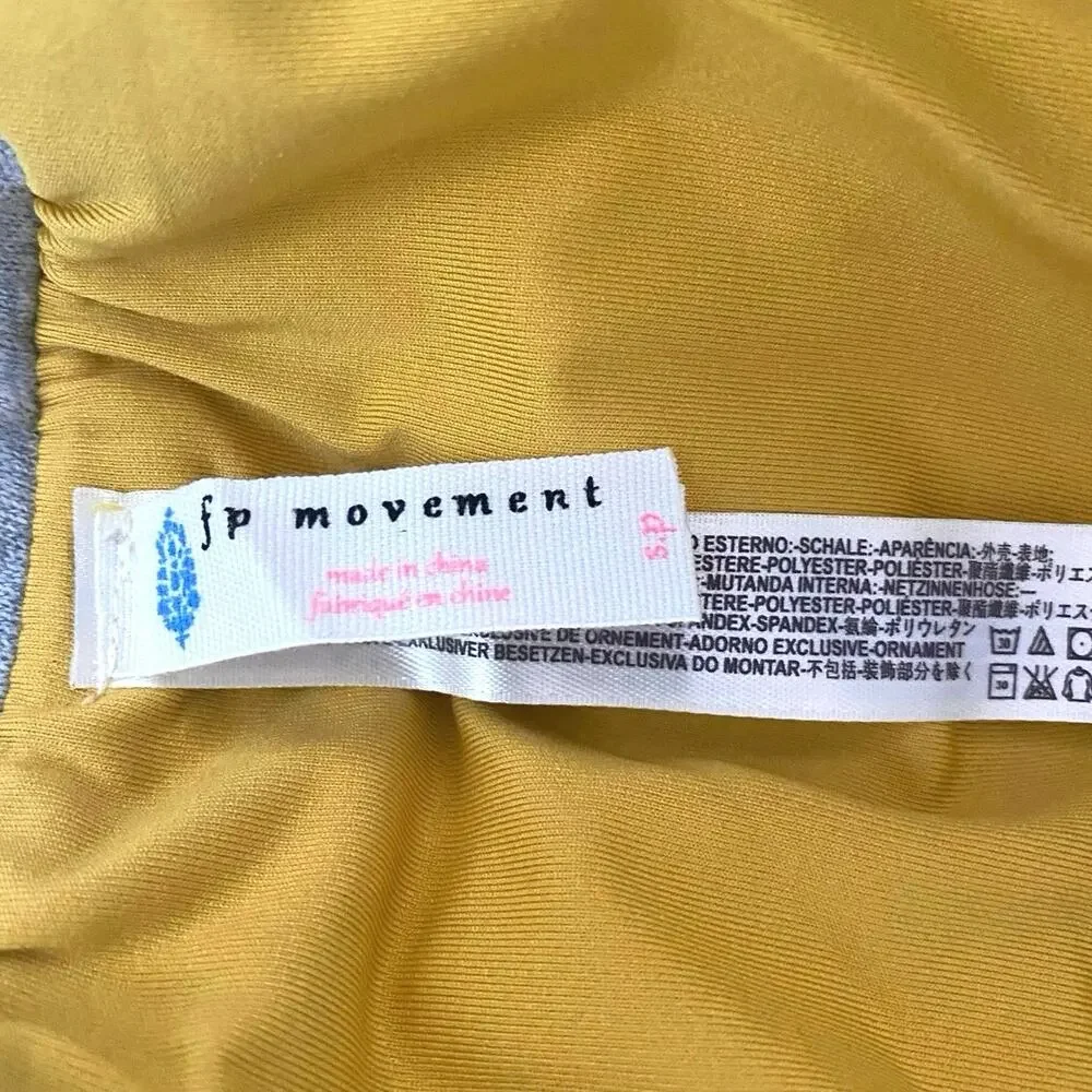 NEW $68 Free People FP Movement Moonlight Reflective Running Shorts Yellow SZ S‎ - Picture 11 of 13